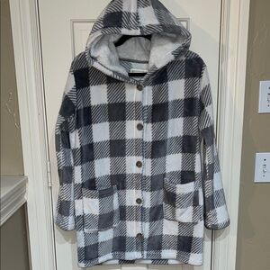 Plaid Hooded Cuddl Duds Ladies Jacket